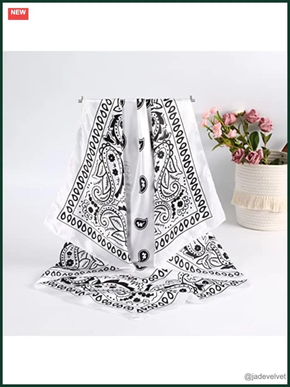 4 Pack Large Square Silk-Like Satin Scarves for Hair and Fashion